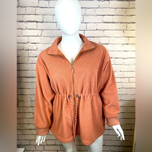 Universal Thread Pink Fleece Sherpa Jacket size 2X Plus Sized Winter Coat NEW - Picture 1 of 14